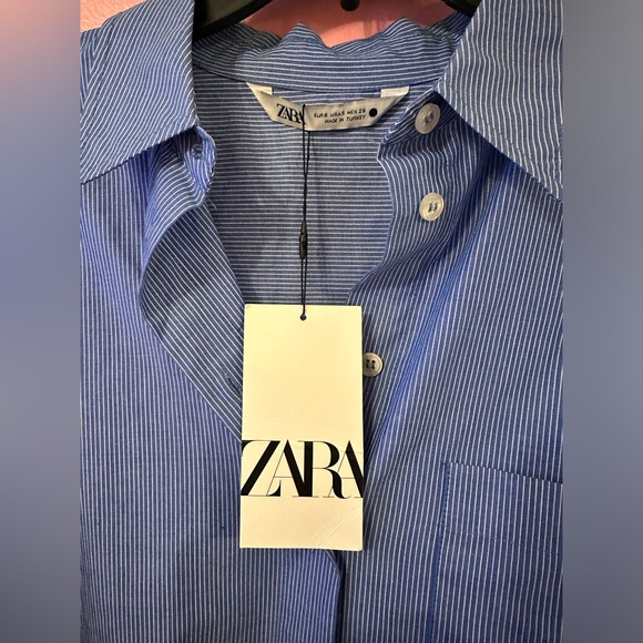 Zara Striped Women’s Menswear Style Poplin Shirt Small - Picture 12 of 16